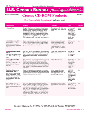 Census CD ROM Products Census  Form