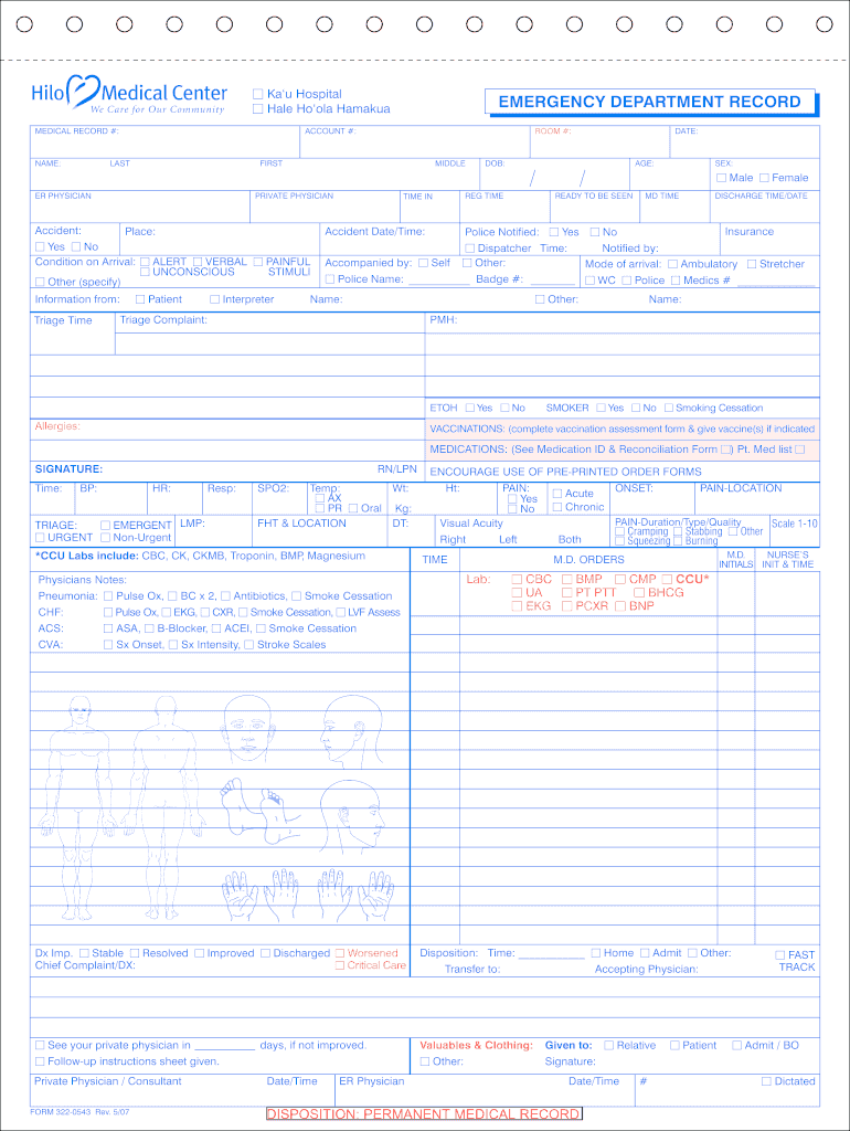 Emergency Care and Treatment Form Template