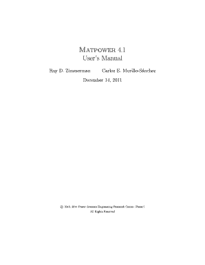 Matpower Manual Form