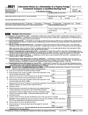 Form 8621 Rev December Internal Revenue Service