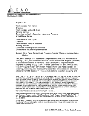 GAO 11 735R World Trade Center Health Program Potential Effects Gao  Form