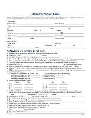 Corrected Claim Form