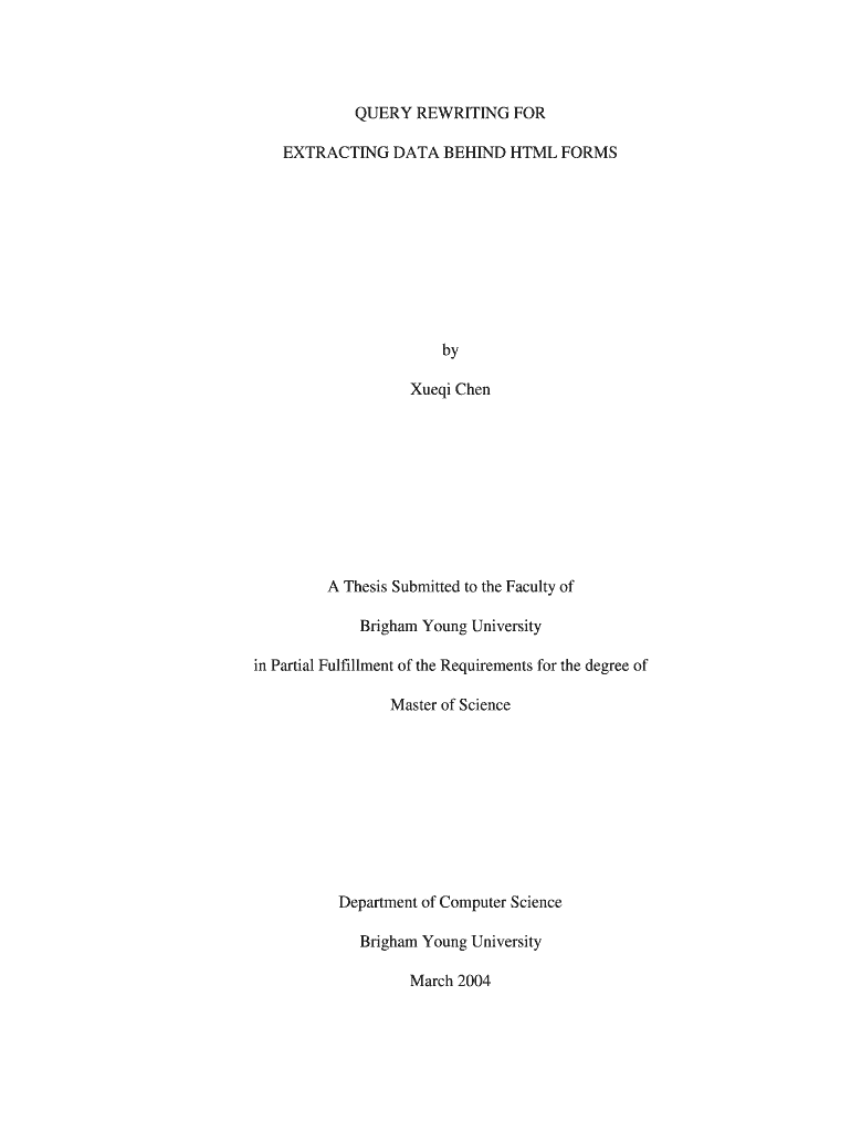 QUERY REWRITING for EXTRACTING DATA behind HTML Deg Byu  Form