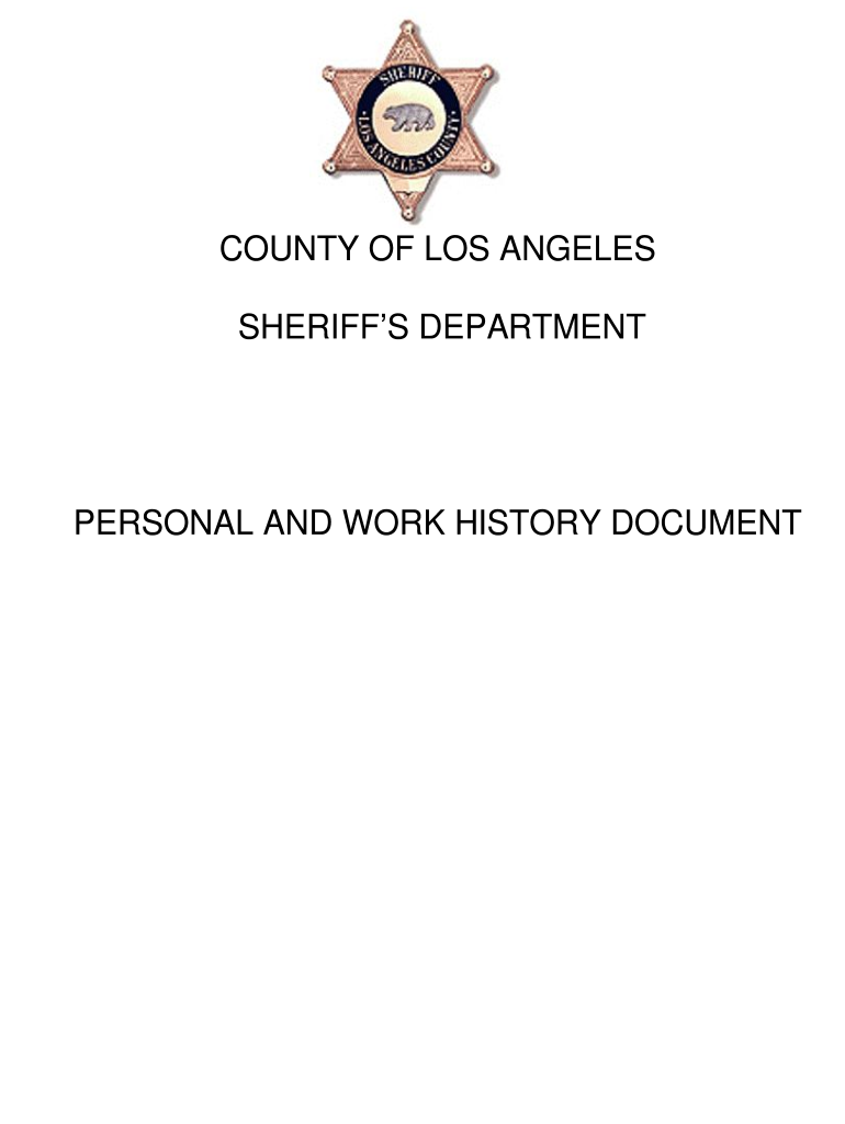 Sheriff Personal  Form