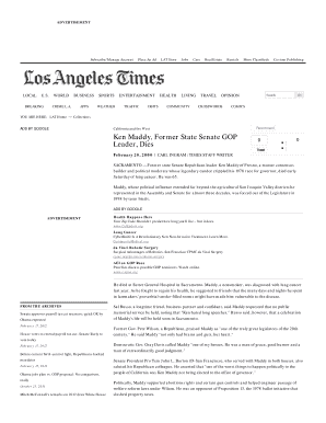 Ken Maddy , Former State Senate GOP Leader , Dies Los Angeles Maddyinstitute