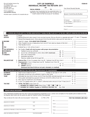 Fairfield Income Tax  Form