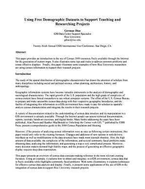 Using Demographic Datasets to Support Rice University Library Rice  Form