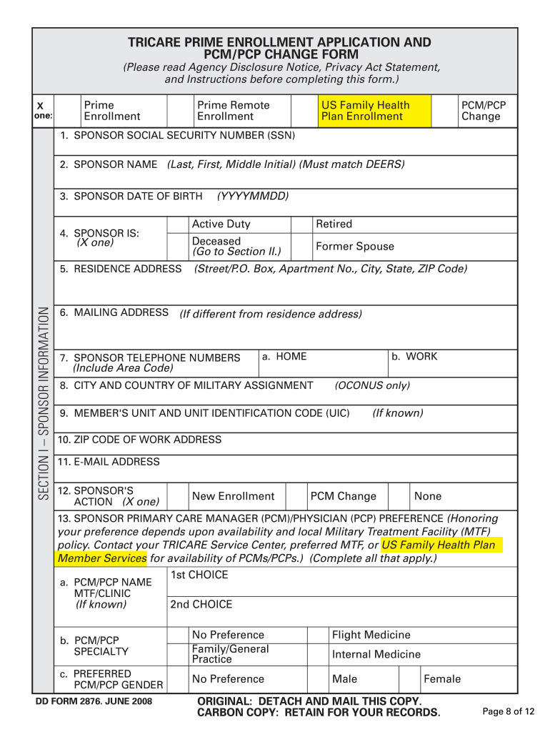  Tricare Prime Pcp Change Form 2016-2024