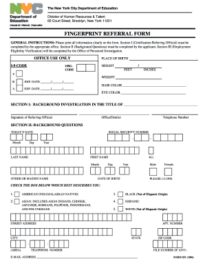 Fingerprint Referral Form