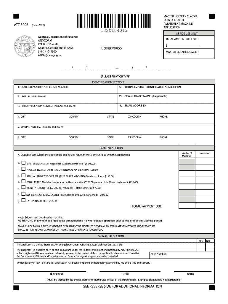 Ga Coam Master License List  Form