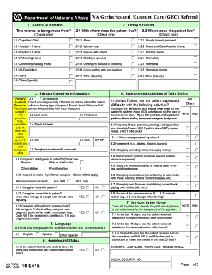 Va Form 10 0415