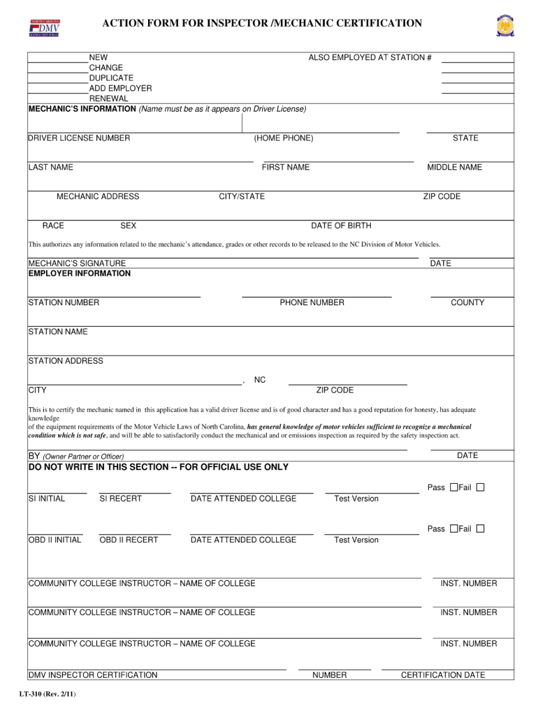  Ncdmvlt310 Form 2013