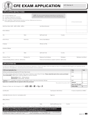 Cfe Exam Application  Form