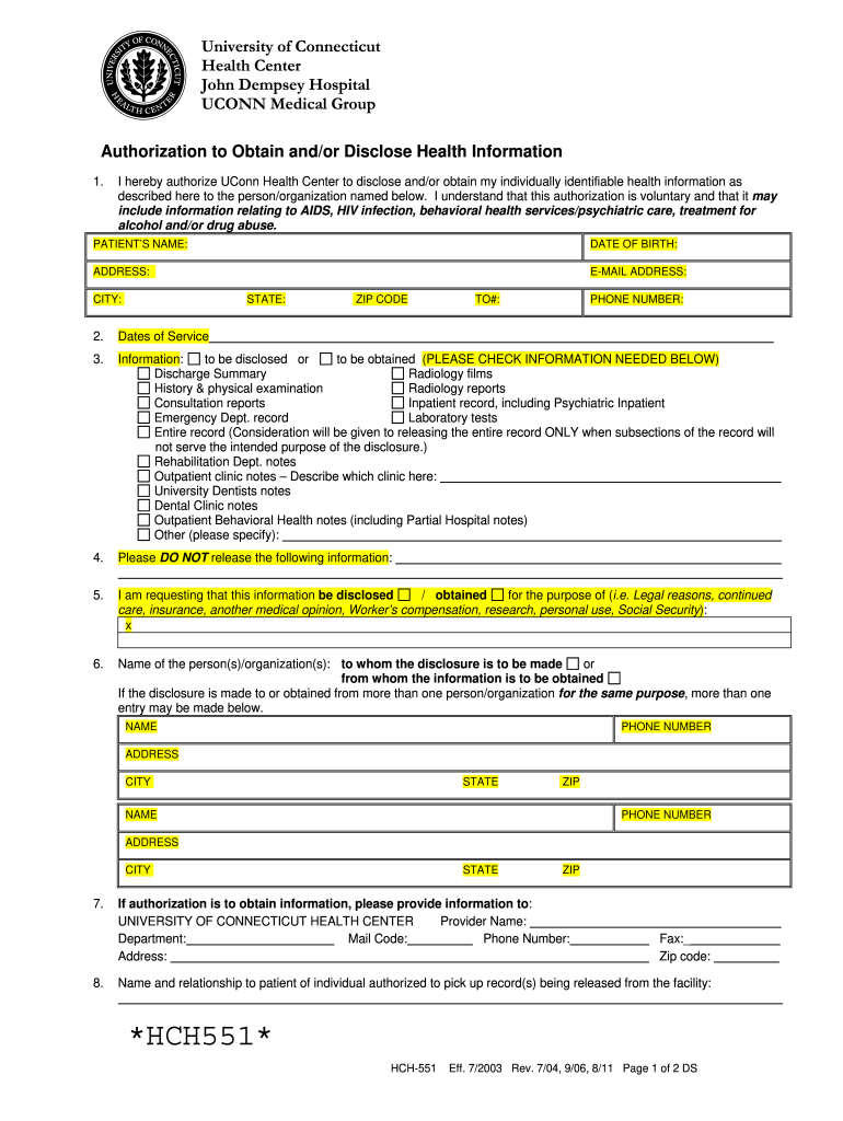 Get and Sign Hch 551 Form 2011-2022