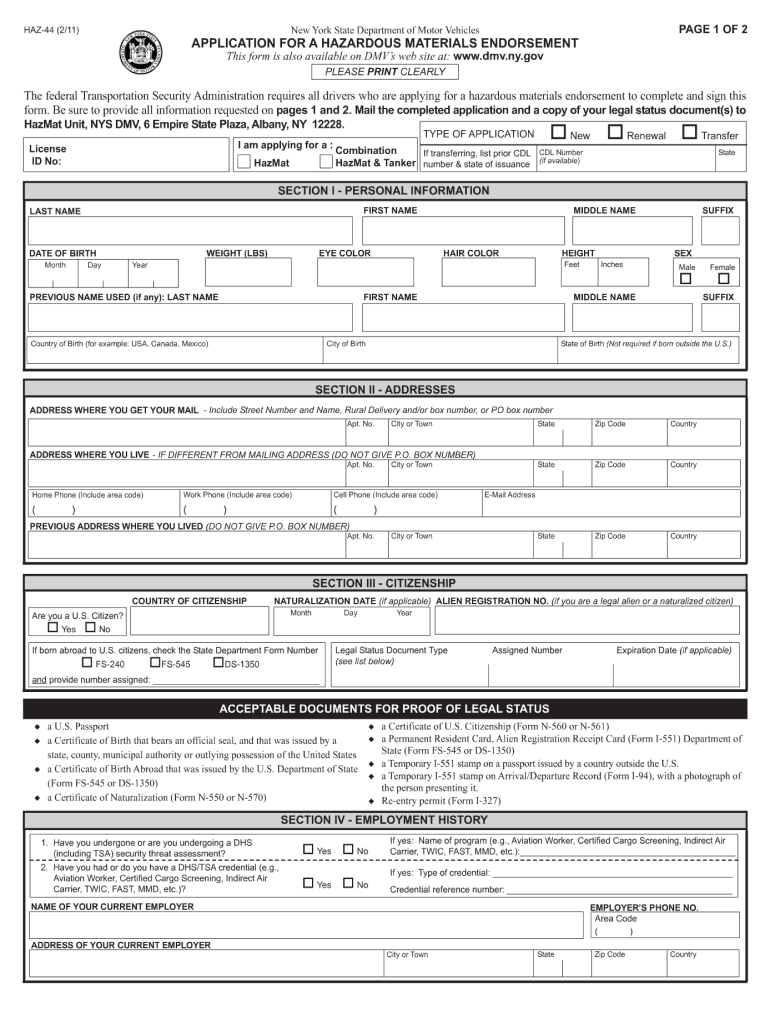  Help Filling Out Haz 44  Form 2011