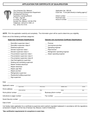  Application for Qualification Certificate Form 2010