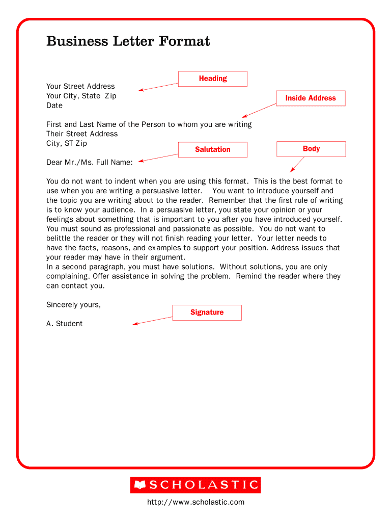 Business Letter Format Form