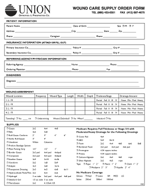Wound Care Orders Example  Form
