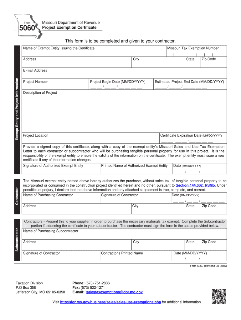  Mo Form 5060 2019-2024