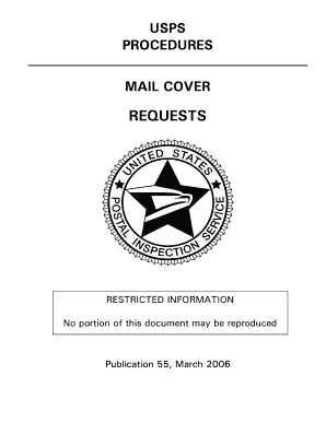Publication 55 Usps Procedures Mail Cover Requests  Form