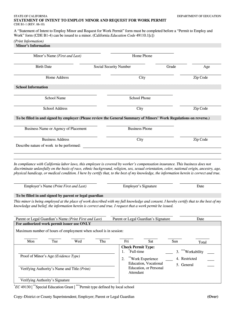  Hbuhsd Work Permit Form 2010