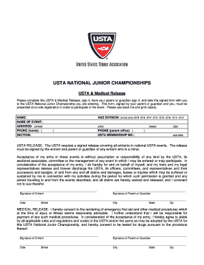 Usta Waiver Form