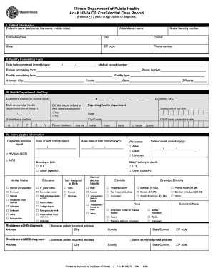  Idph Adult Hivaids Confidential Case Report Form 2009