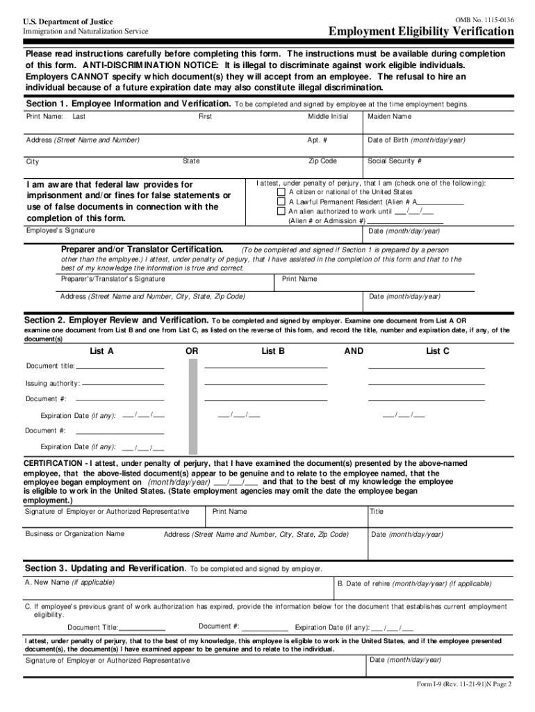 I 9 Form Printable