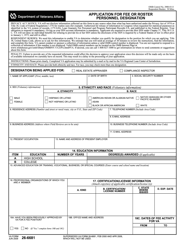  Va 26 6681 Form 2018