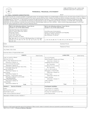 pdfFiller Personal Financial Statement  Form