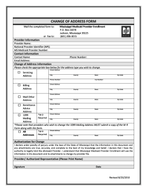 Medicaid Change of Information Form