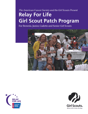 Girl Scout Relay for Life Patch  Form