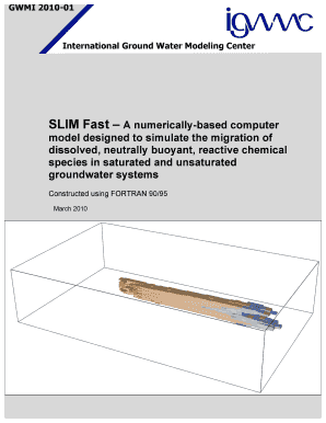 Slimfast Ground Water Modeling Form