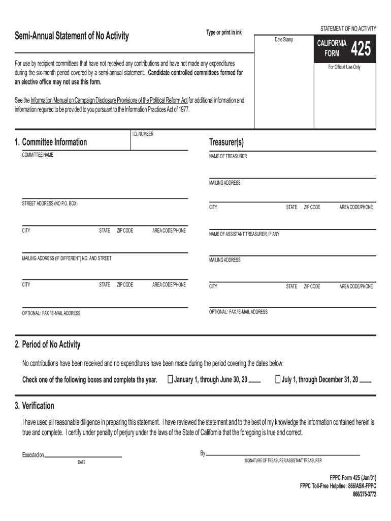  California 1275 1 Form 2001-2024