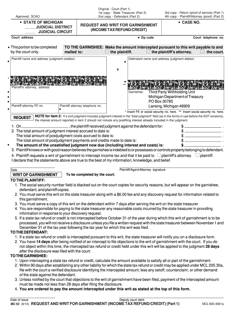  How to Fill a Mc52  Form 2010