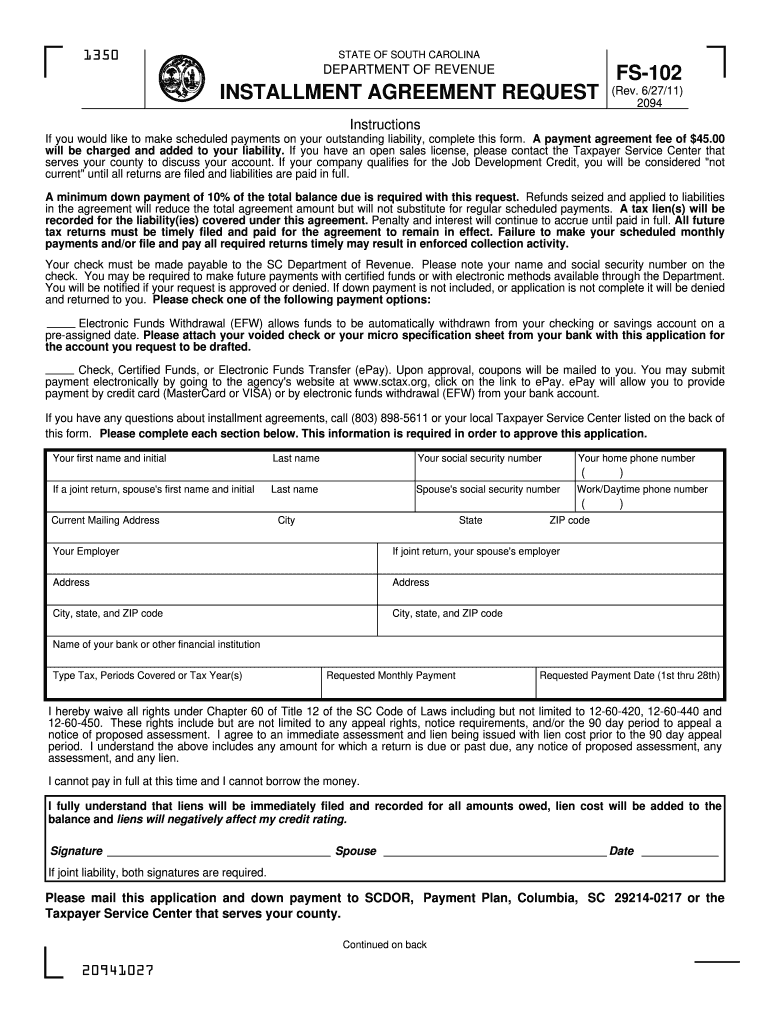  Sc Dor Form Fs 102 2019