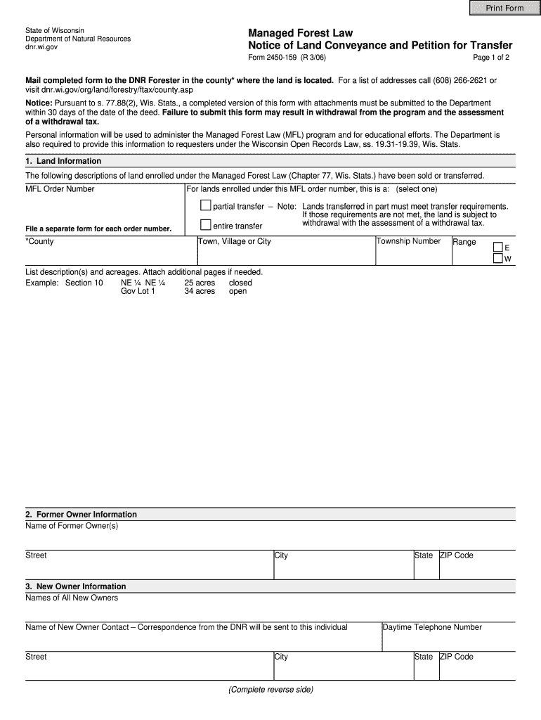 Mfl Transfer Form 2450 159