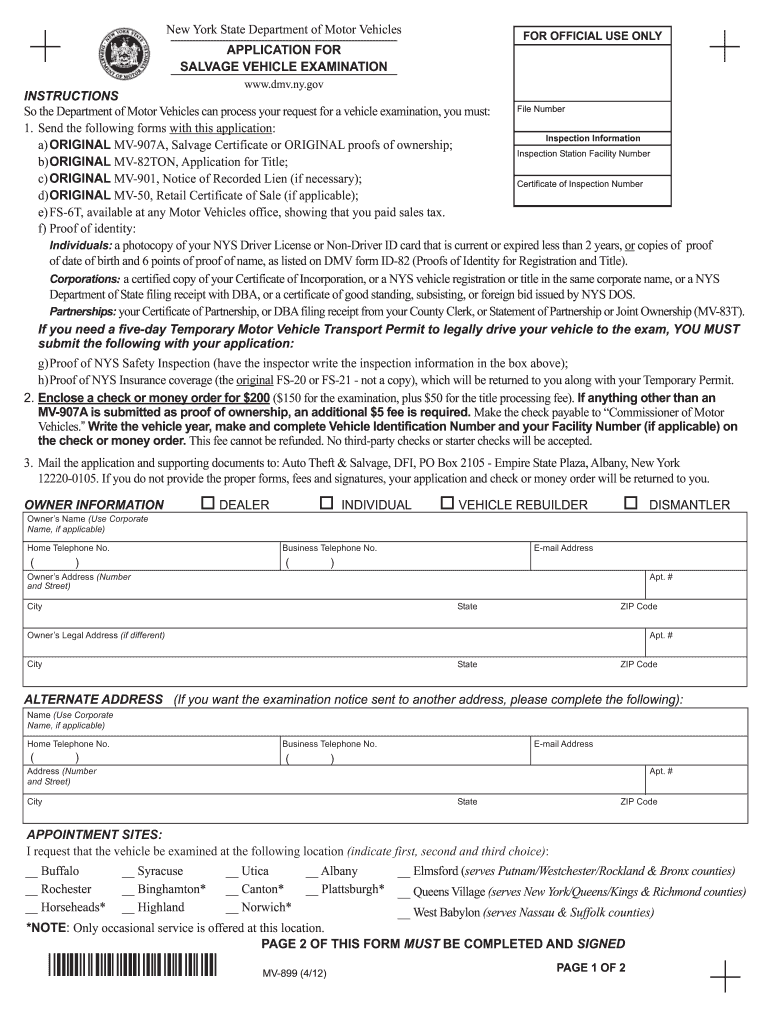  Mv 899 Ny Form 2014