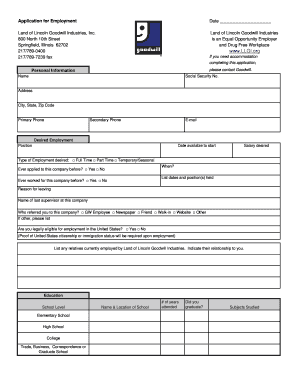 Goodwill Donation Form
