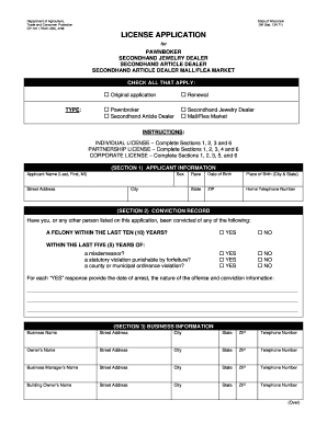 Wisconsin Pawn Broker Form