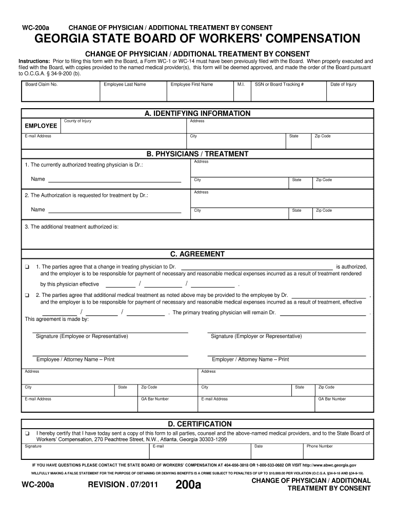  Ga 200 Form 2011