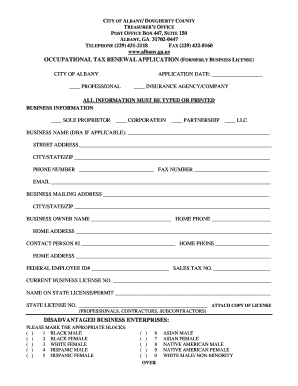Marietta Business License  Form