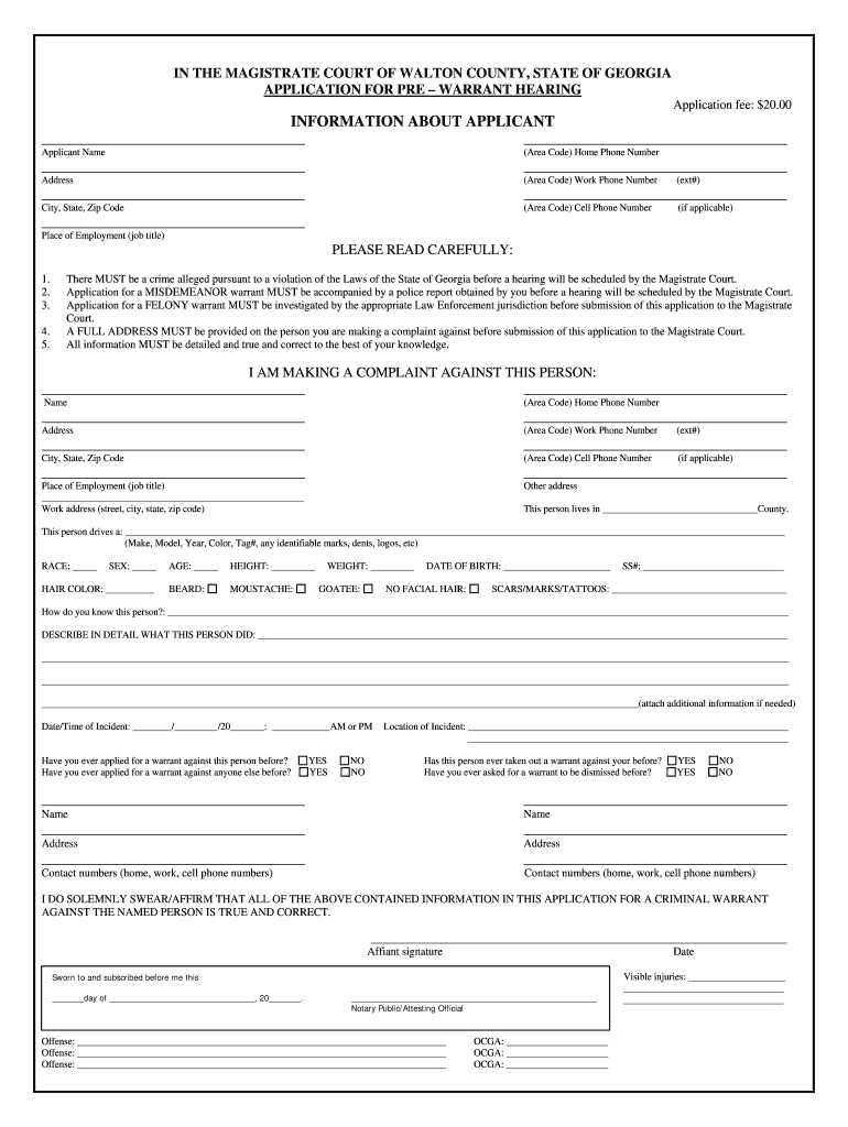 Walton County Government Applications Form