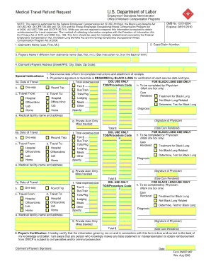 Owcp 957 Fillable Form
