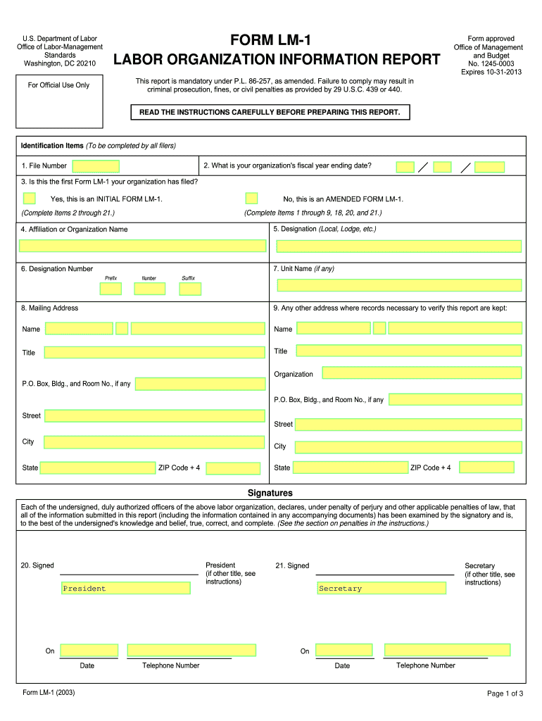  Form Lm 1 2003-2024