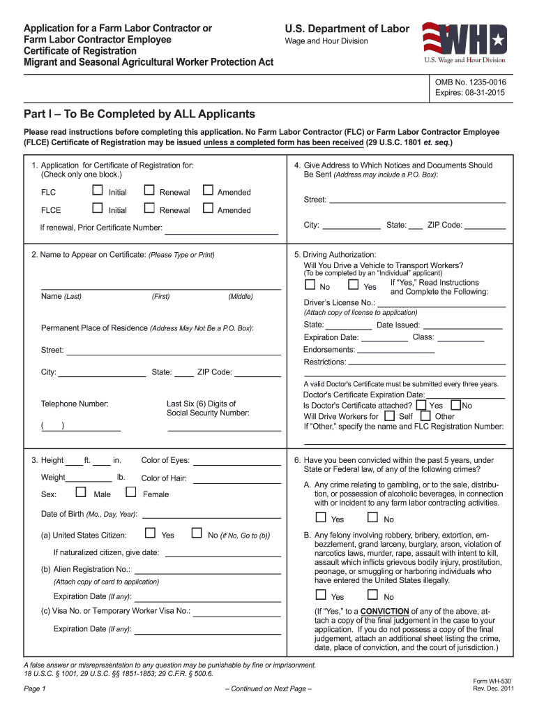 Form Wh 530 2011-2024