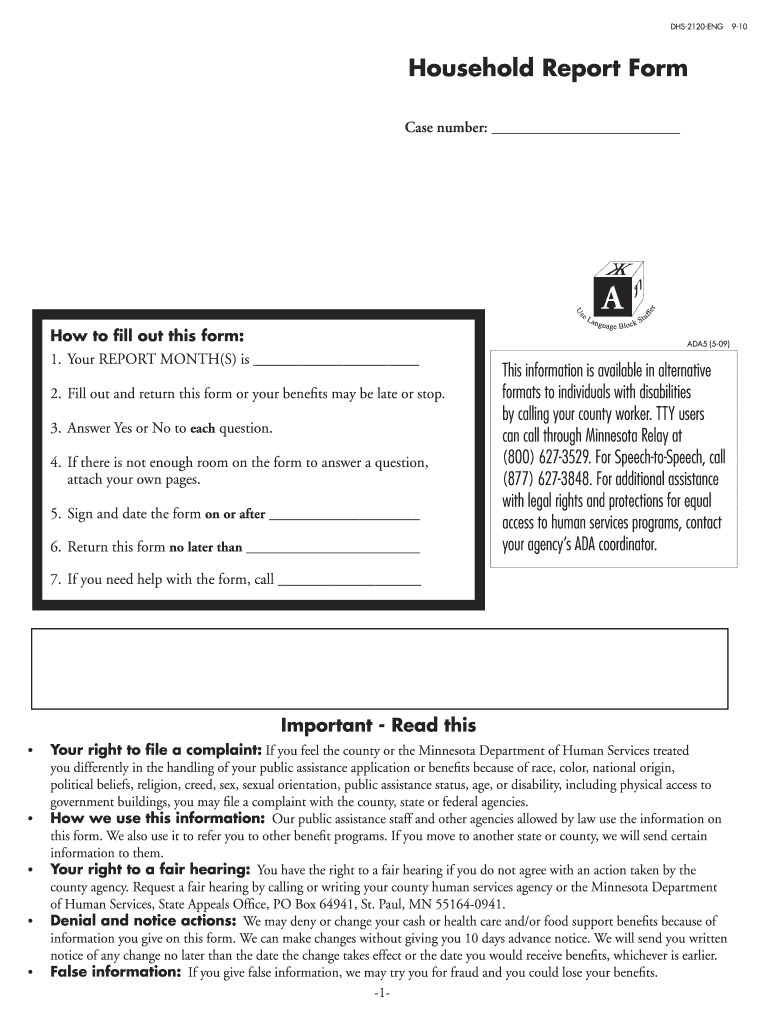  Hennepin County 6 Month Renewal Form Dhs 2120 2010