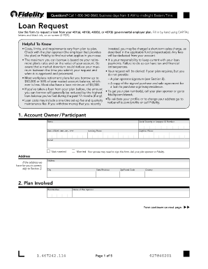 Loan Request 401k Com Fidelity  Form