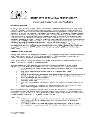 Scdhec Underground Storage Tanks  Form