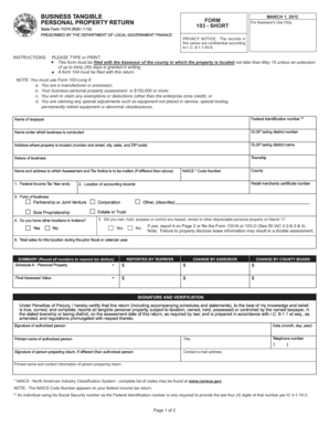 Indiana Forms 103 Short 104